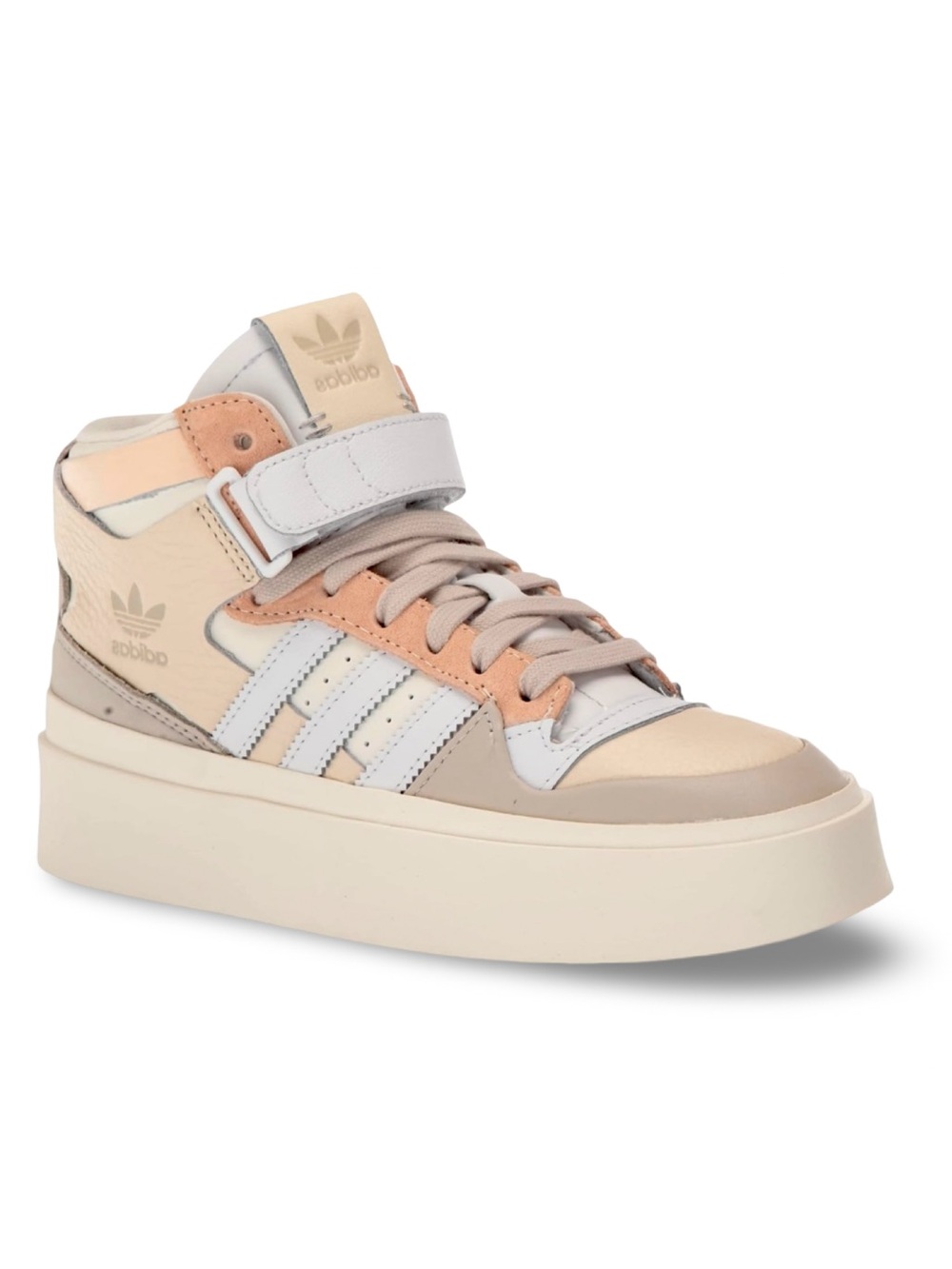 Adidas Forum Bonega Mid Sneakers in White/Bliss/Orange, Size 7